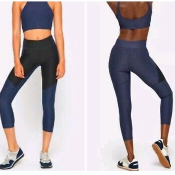 Outdoor Voices TechSweat Colorblock Gray Blue 3/4 Leggins Size M - Picture 5 of 10